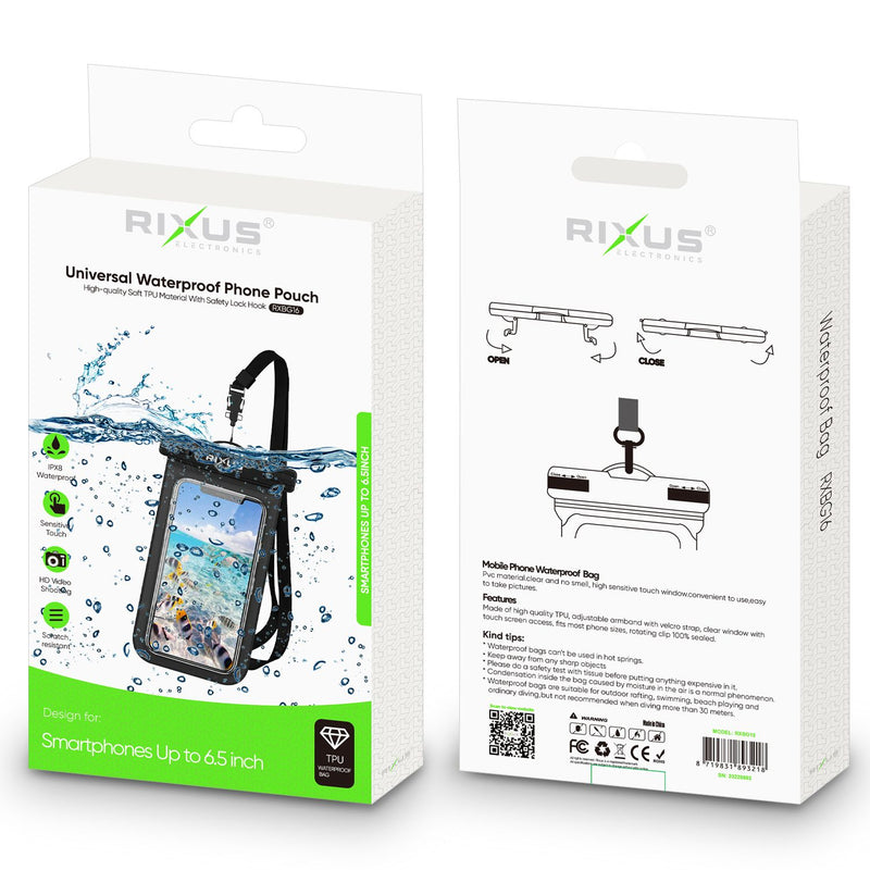 Rixus RXBG16 Universal Waterproof Phone Pouch