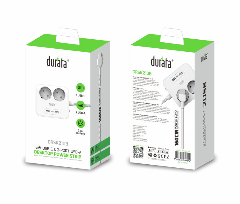 Durata Power Socket DRSK210B White