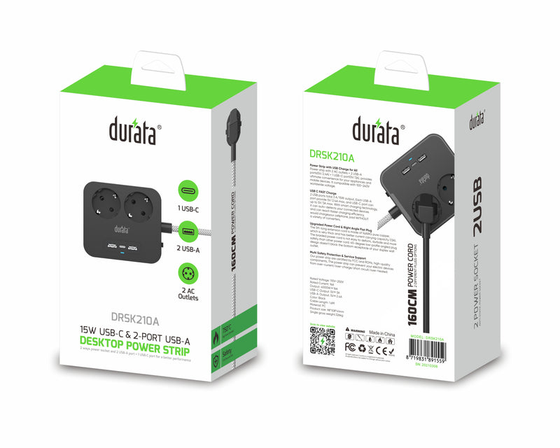 Durata Power Socket DRSK210A Black