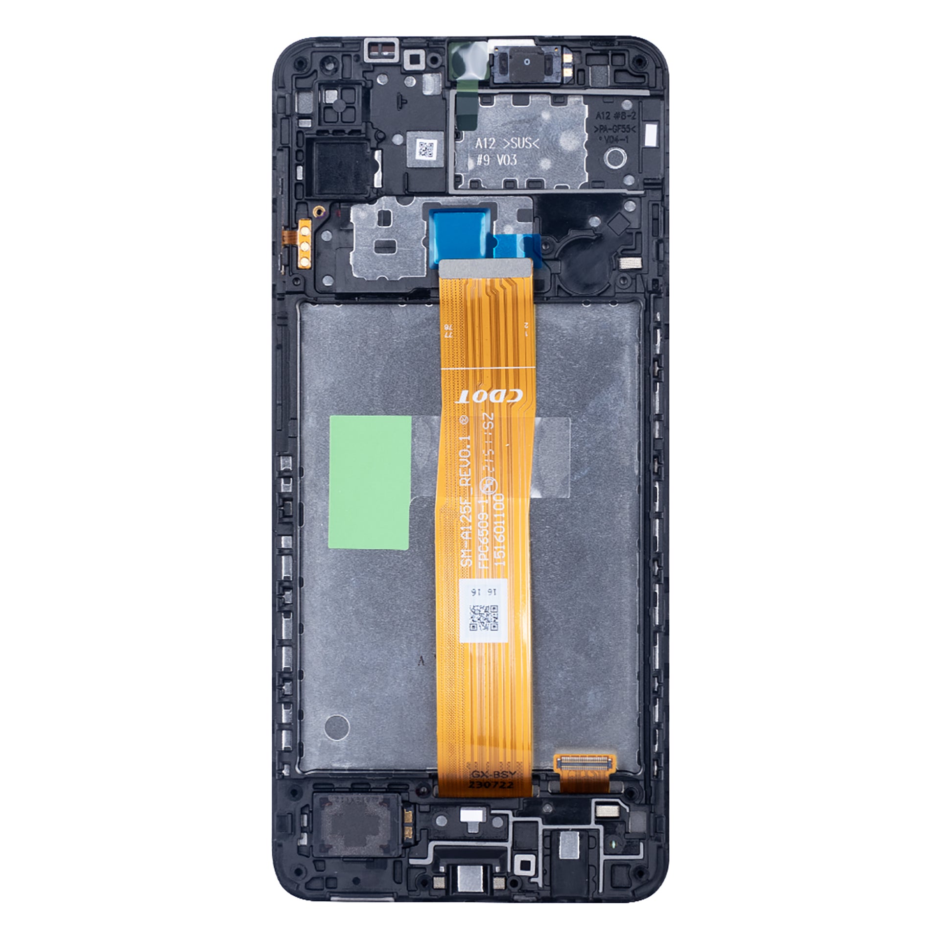 Samsung Galaxy A12 A125F Display And Digitizer With Frame Black (Flex DTC, CDOT) Service Pack