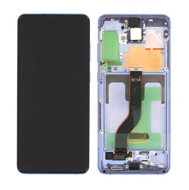 Samsung Galaxy S20 G980F, S20 5G G981F Display and Digitizer Complete Without Camera Cloud Blue