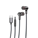 Rixus RXHD27C Stereo In-Ear USB-C Wired Earphone Black