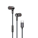 Rixus RXHD27C Stereo In-Ear USB-C Wired Earphone Black
