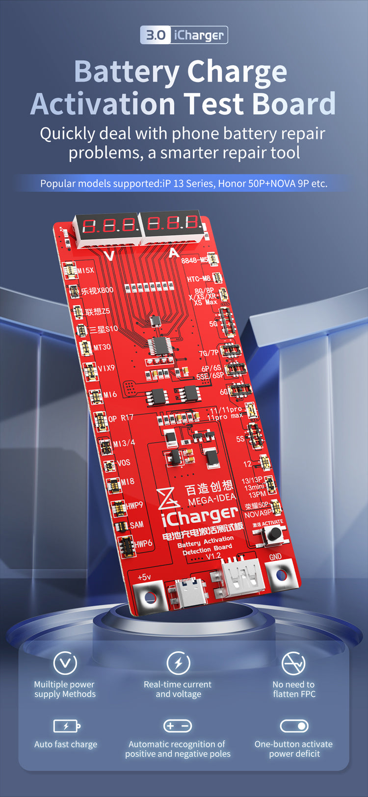 Qianli MEGA-IDEA iCharger 3.0 Battery Charge Activation Test Board