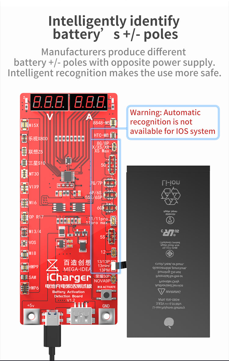 Qianli MEGA-IDEA iCharger 3.0 Battery Charge Activation Test Board