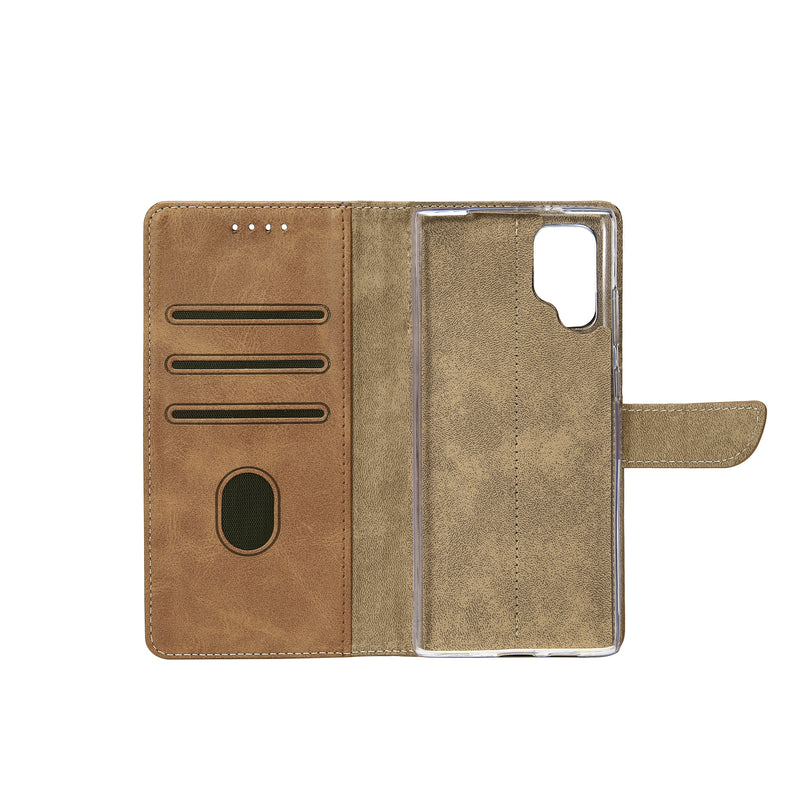 Rixus Bookcase For Samsung Galaxy S23 Ultra S918B Light Brown