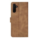 Rixus Bookcase For Samsung Galaxy A34 5G Light Brown