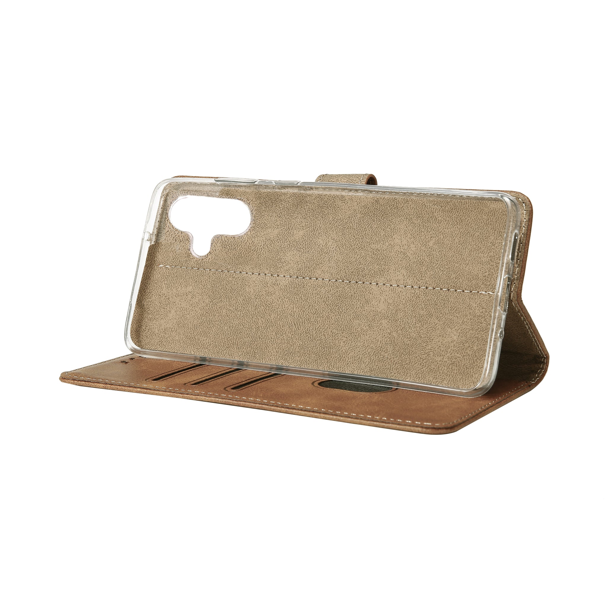 Rixus Bookcase For Samsung Galaxy A04e Brown