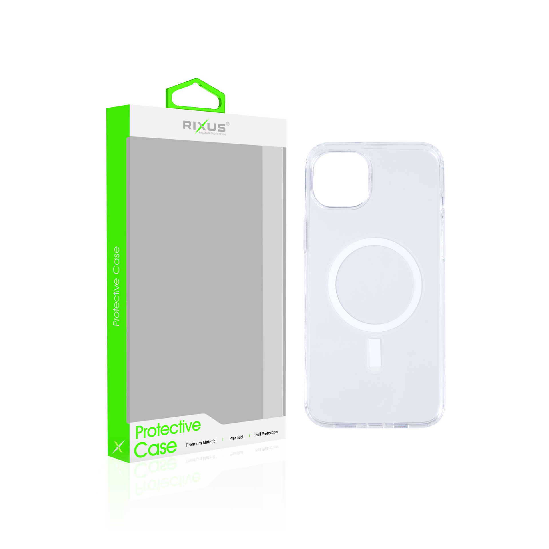 Rixus Magnetic Clear Case For Apple iPhone 15 Plus