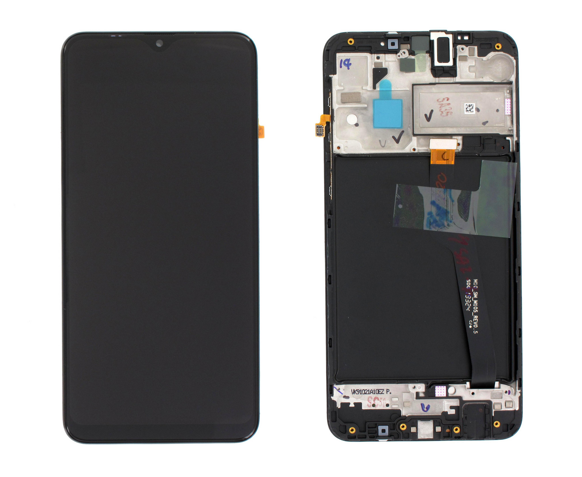 Samsung Galaxy A10 A105F (Non-EU) Display And Digitizer With Frame Black Service Pack