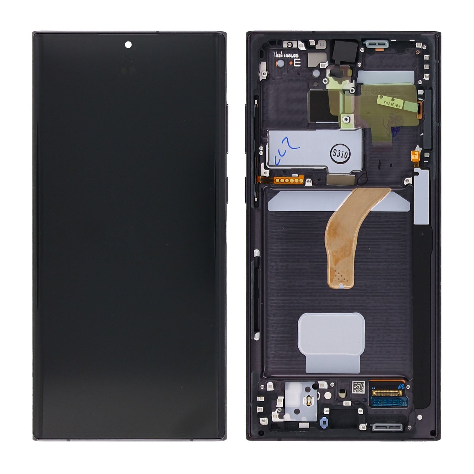 Samsung Galaxy S22 Ultra S908B Display And Digitizer With Frame Phantom Black Service Pack