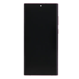 Samsung Galaxy S22 Ultra S908B Display And Digitizer With Frame Burgundy Service Pack