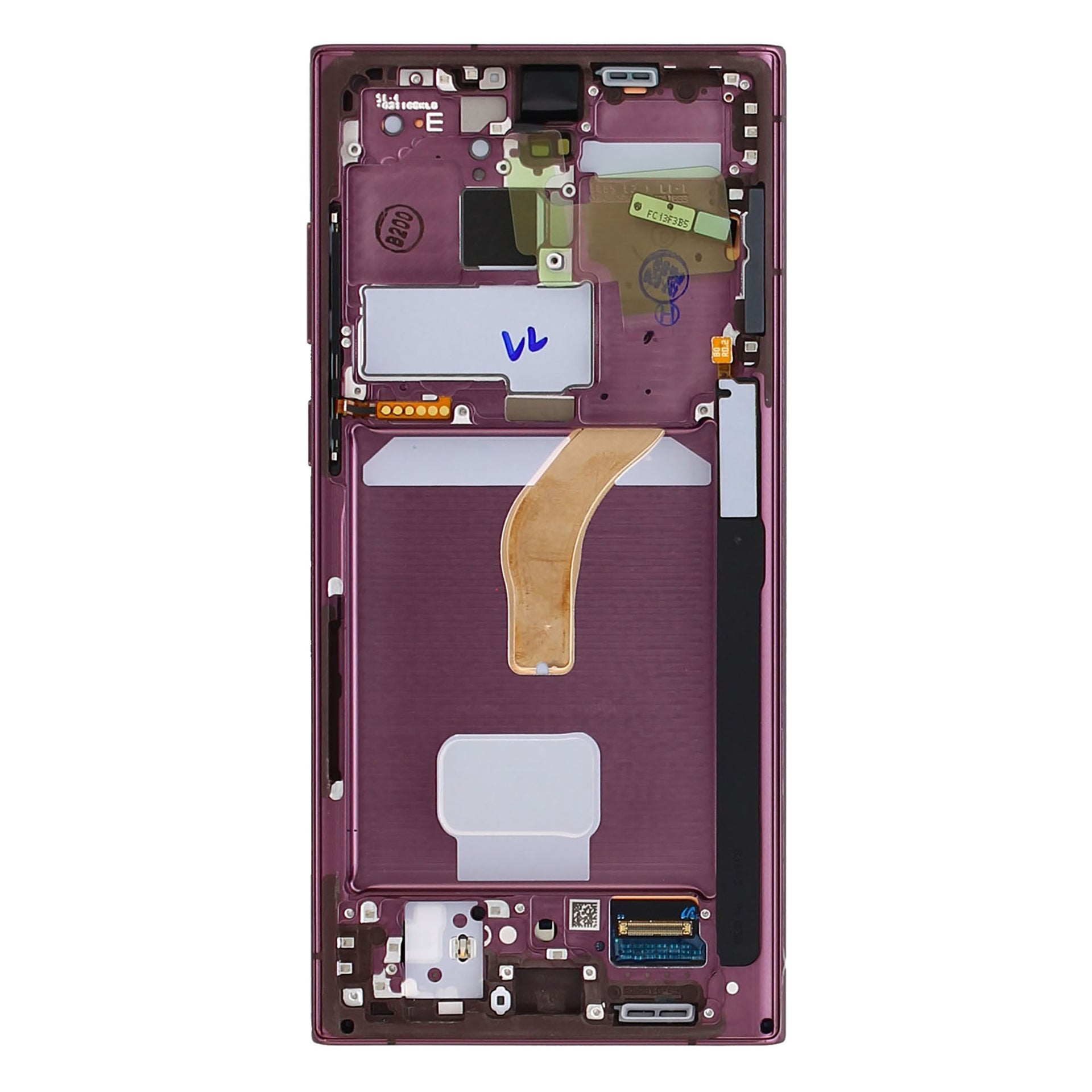 Samsung Galaxy S22 Ultra S908B Display And Digitizer With Frame Burgundy Service Pack
