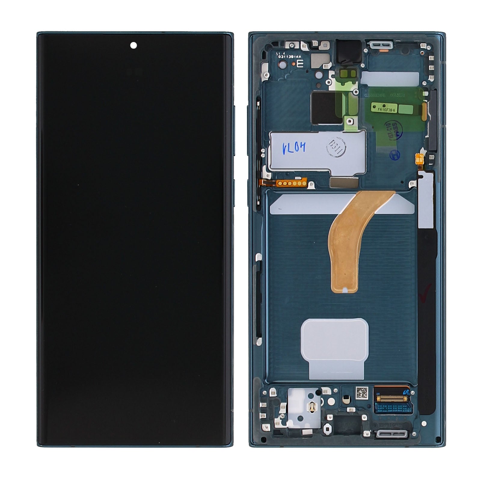 Samsung Galaxy S22 Ultra S908B Display And Digitizer With Frame Green Service Pack
