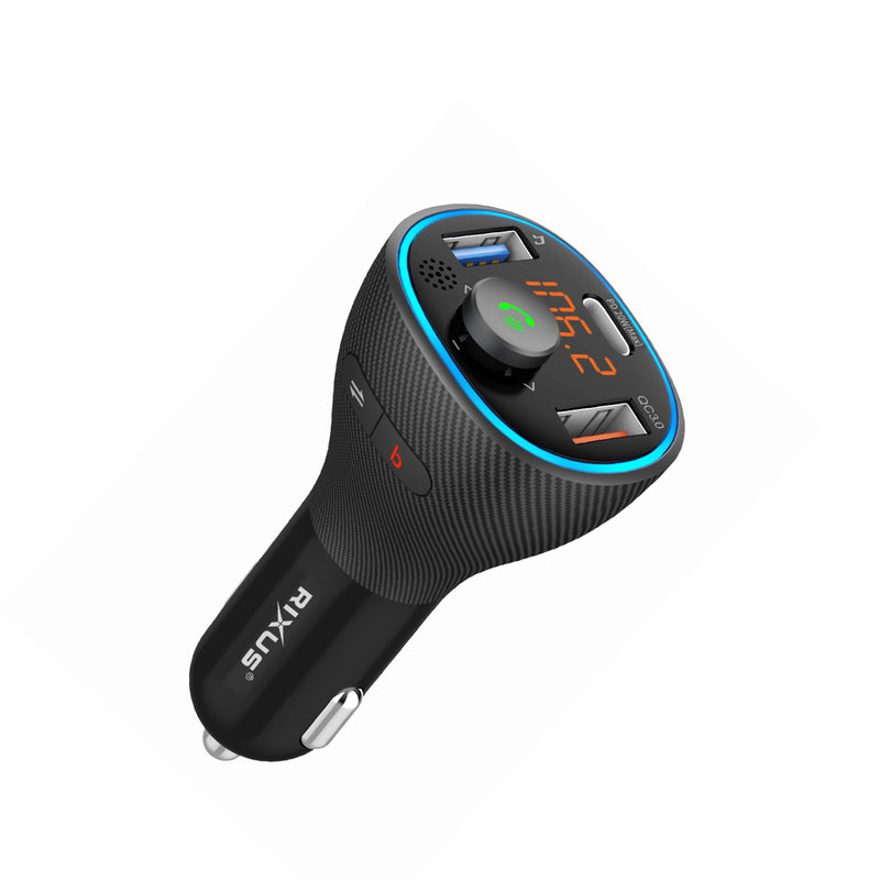 Rixus RXBT22 Car FM Bluetooth Transmitter Black