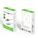 Rixus RXUC29AC Braided USB-A To USB-C Cable With LED Display White