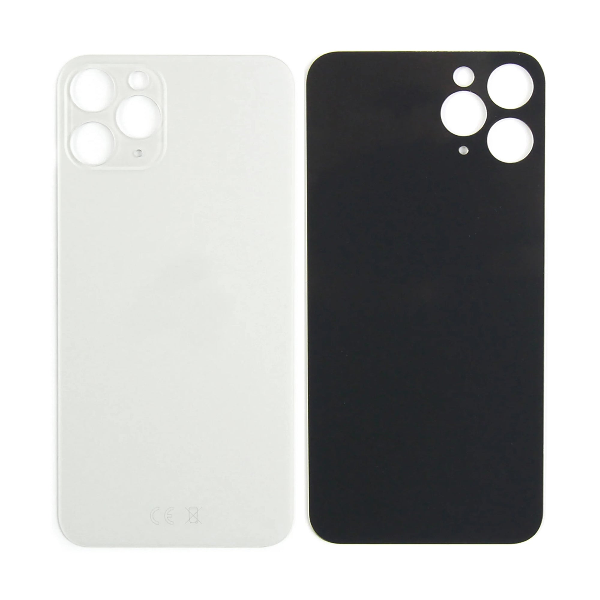 For Apple iPhone 11 Pro Back Glass, Enlarged Camera Frame Silver Compatible