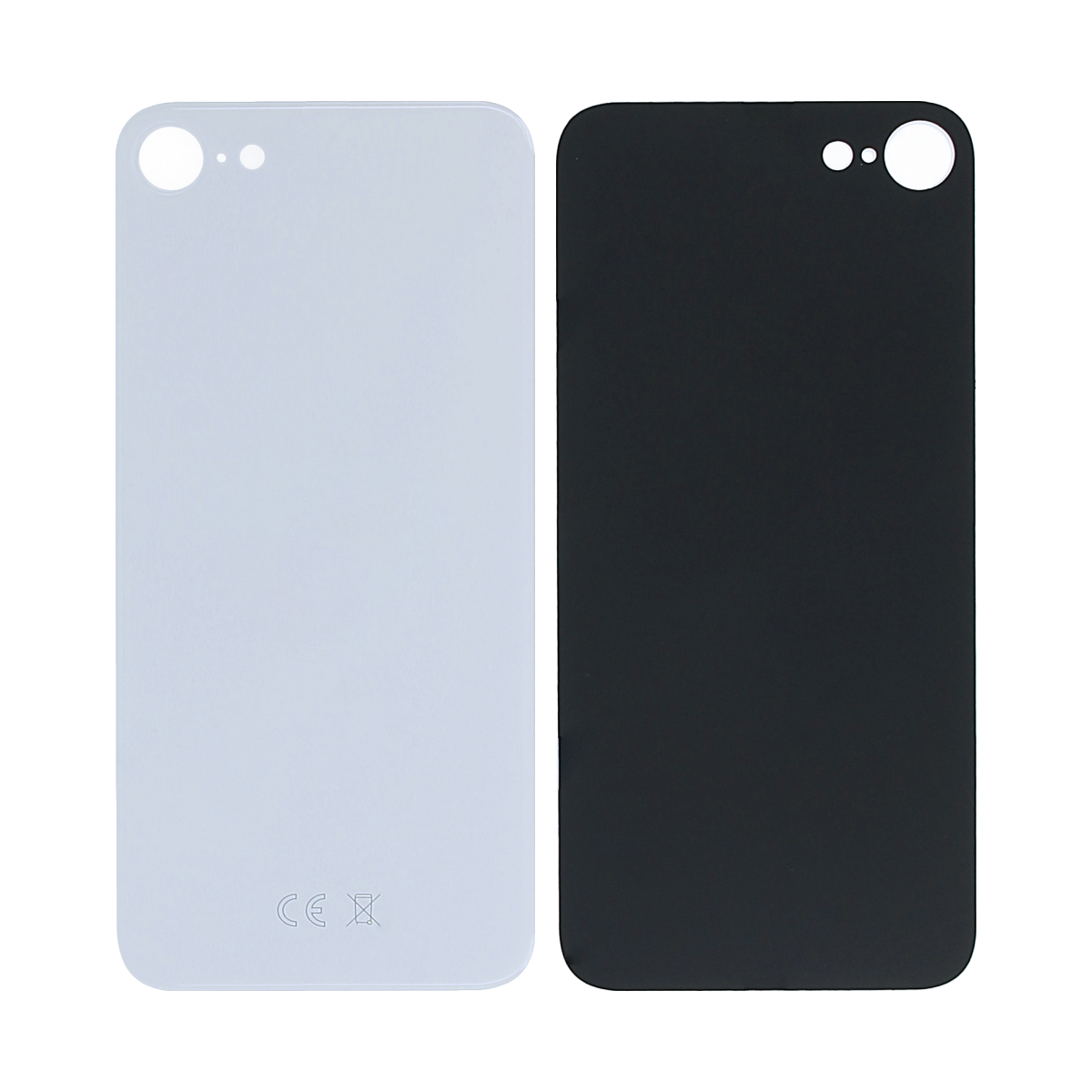 For Apple iPhone SE (2020, 2022) Back Glass, Enlarged Camera Frame White Compatible