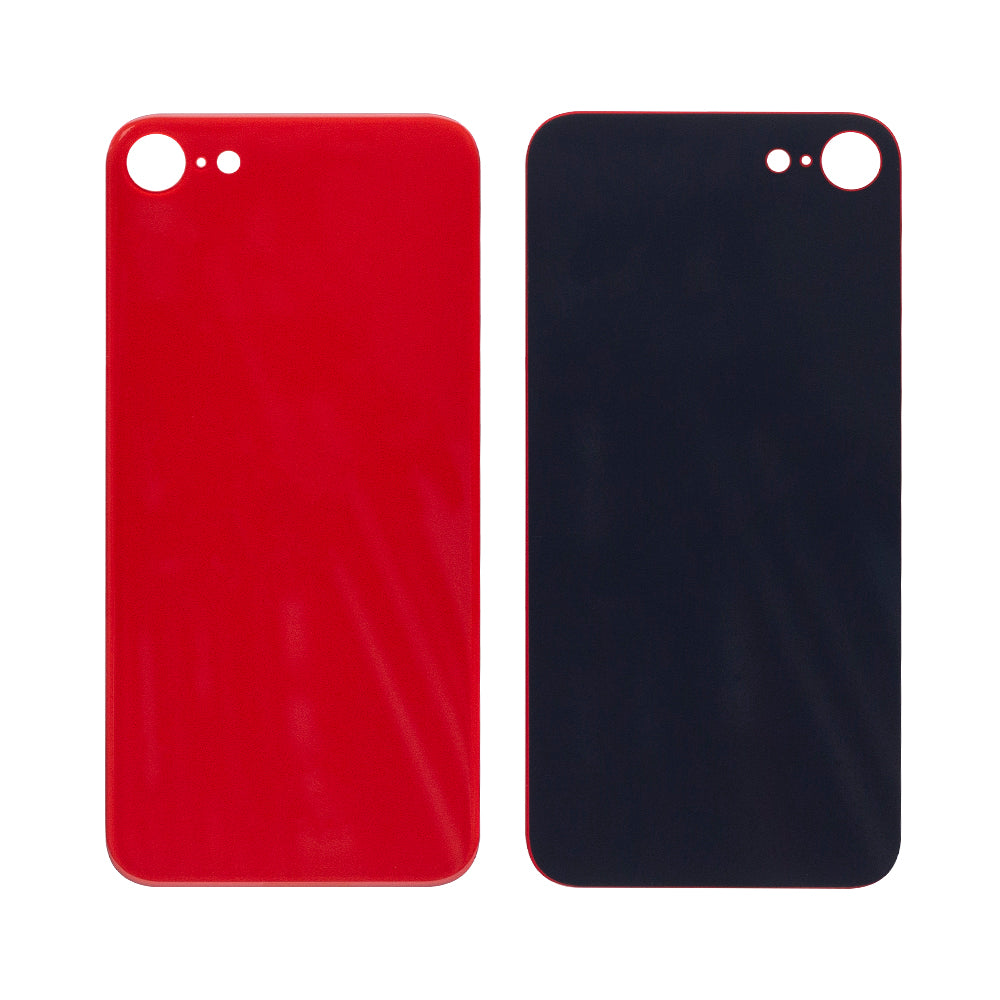 For Apple iPhone SE (2020, 2022) Back Glass, Enlarged Camera Frame Red Compatible