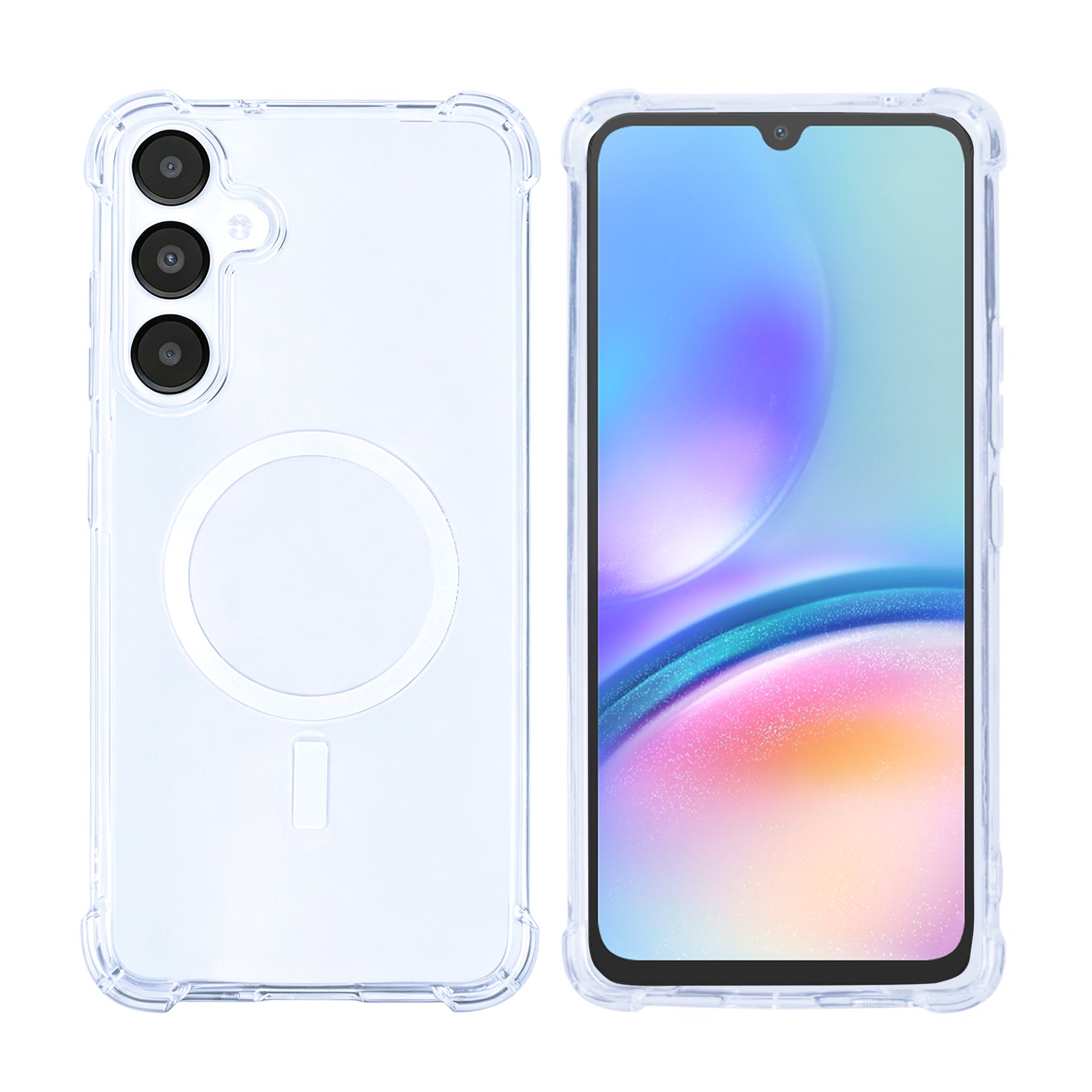 Rixus Anti-Burst Case With MagSafe Compatible For Samsung Galaxy A05s Transparent
