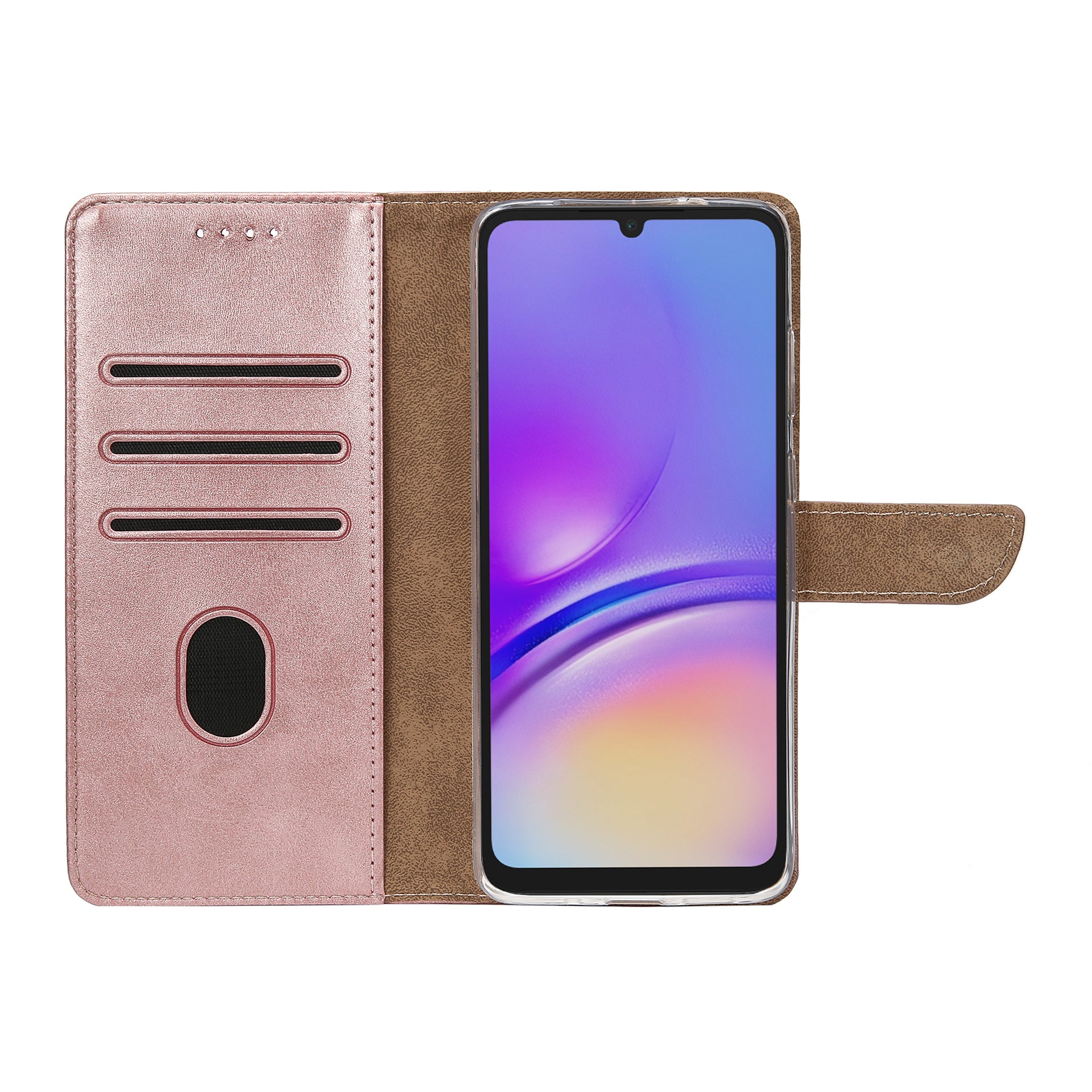 Rixus Bookcase For Samsung Galaxy A05 Pink