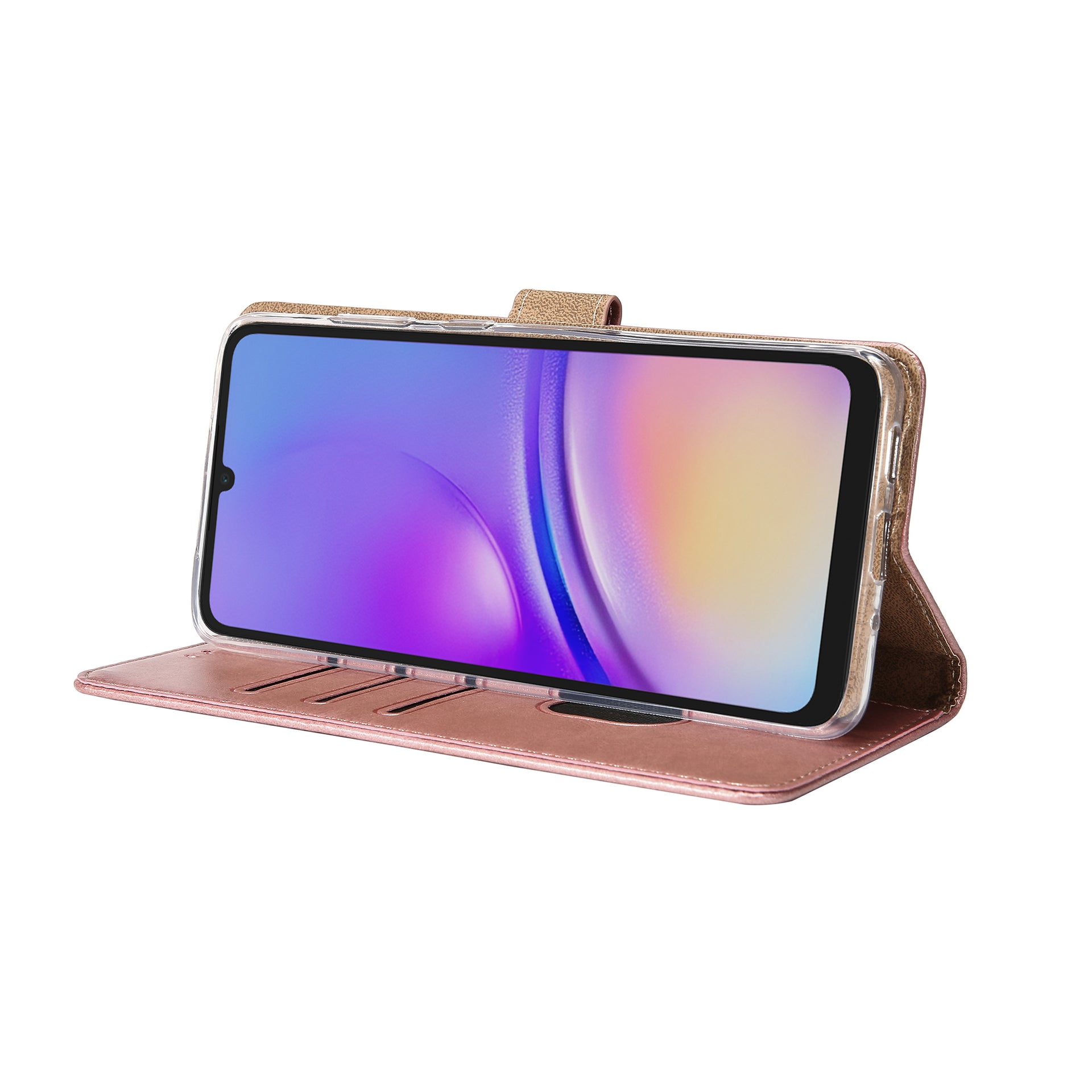 Rixus Bookcase For Samsung Galaxy A05 Pink