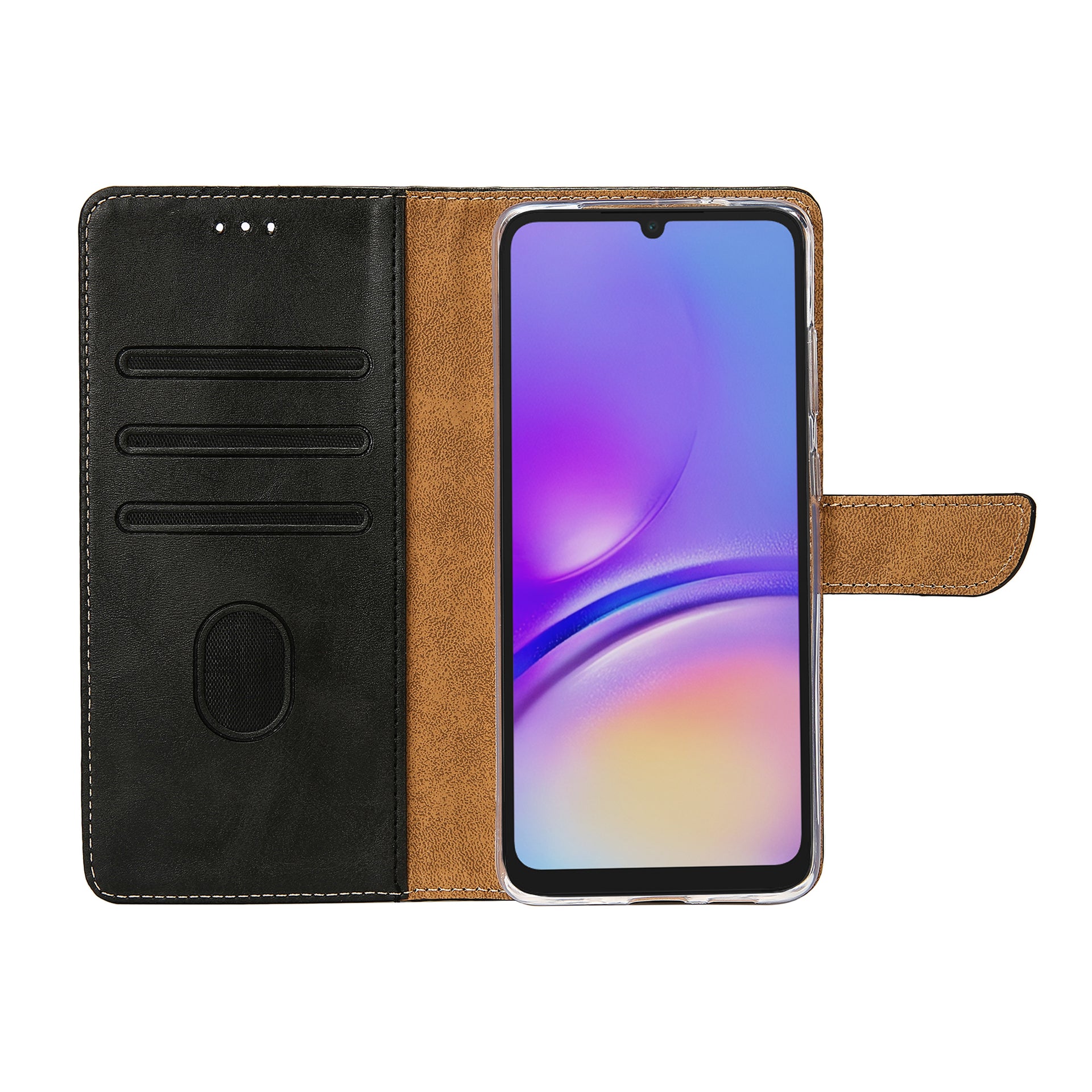 Rixus Bookcase For Samsung Galaxy A05 Black