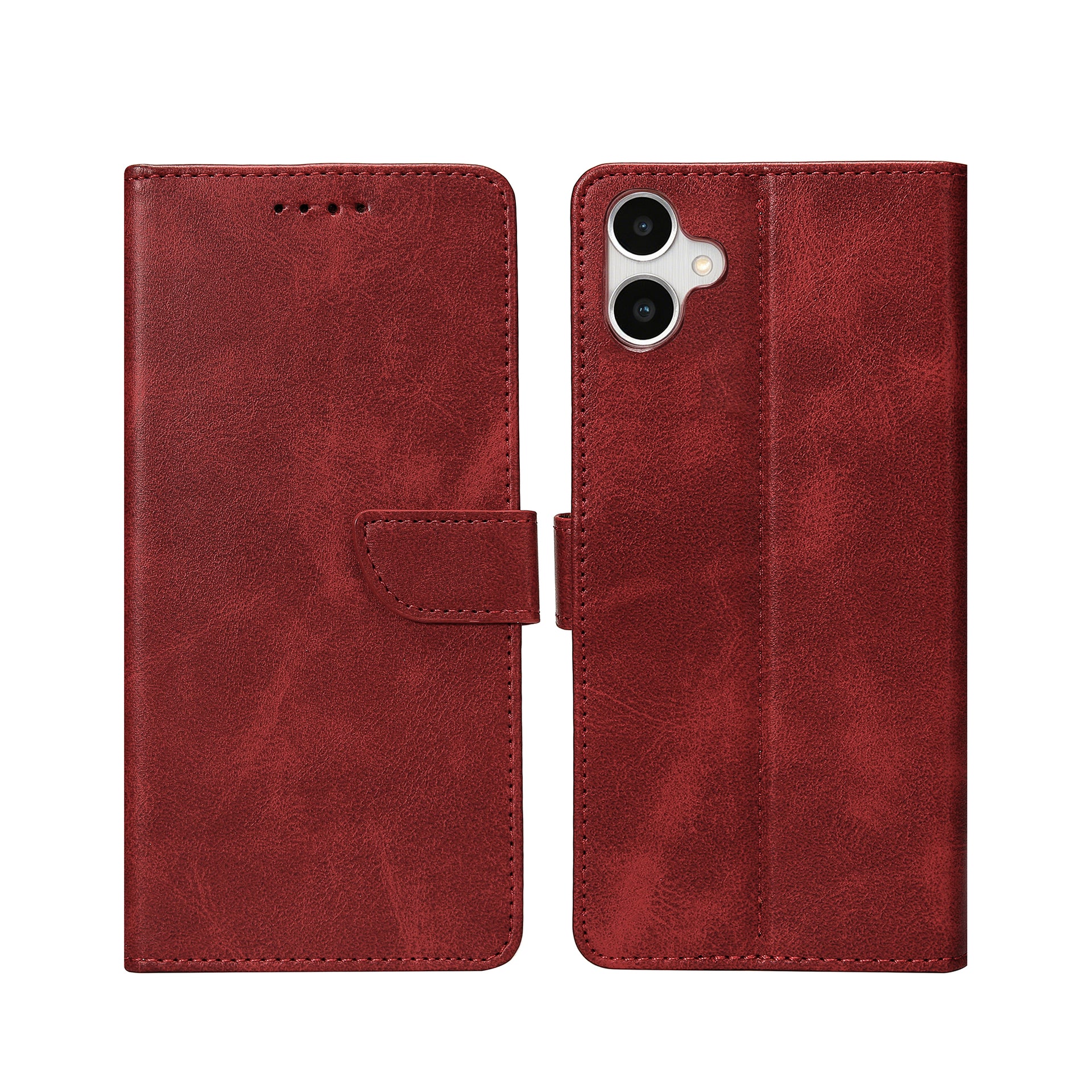 Rixus Bookcase For Samsung Galaxy A05 Dark Red