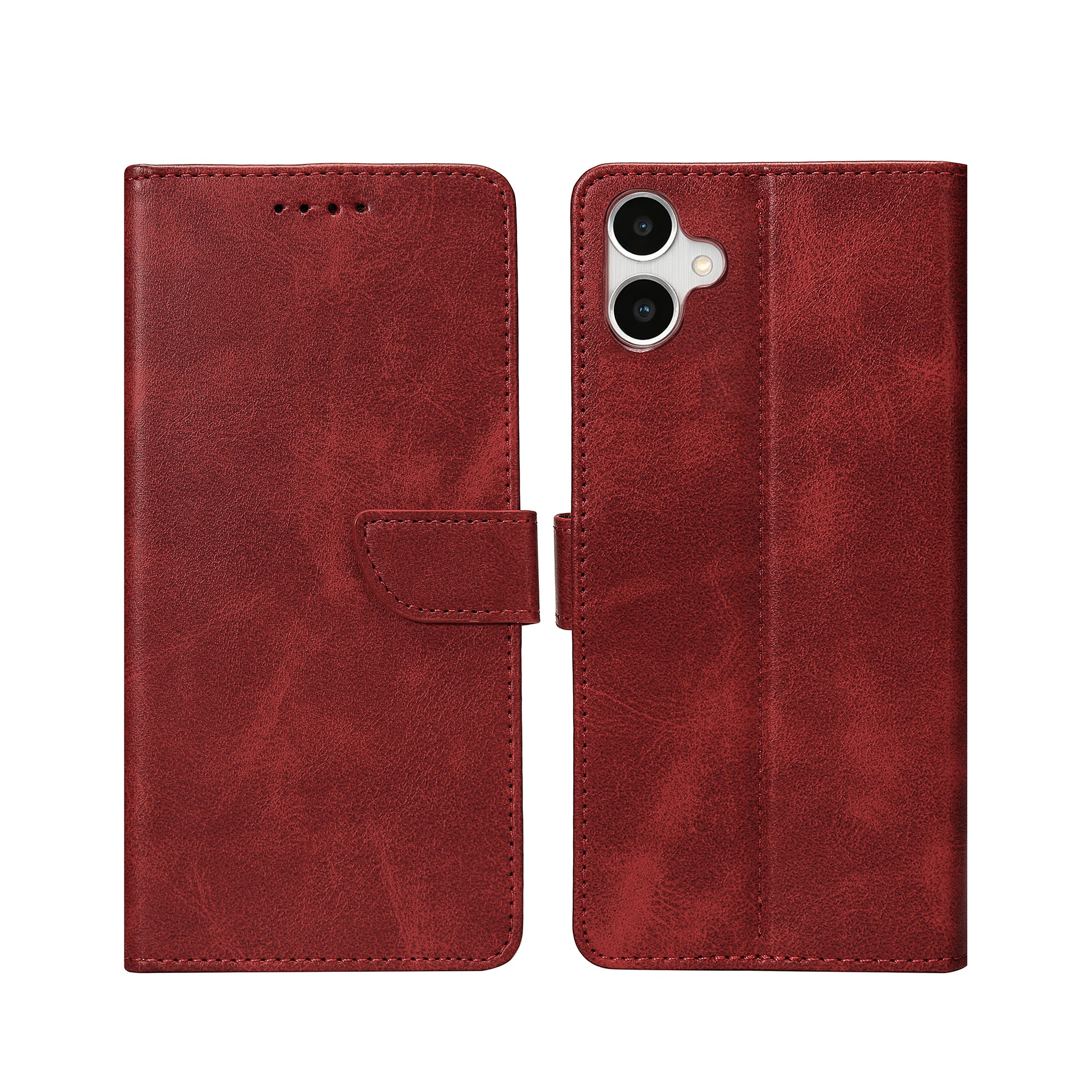 Rixus Bookcase For Samsung Galaxy A05 Dark Red