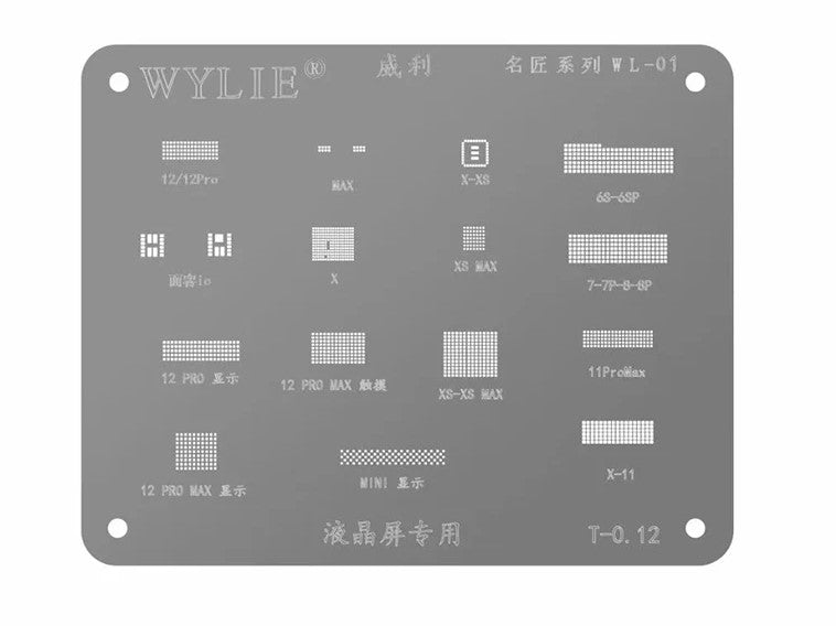 BGA Stencil For iPhone LCD Screen IC Chip iPhone X to 12 Series