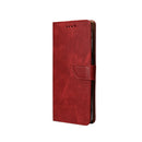 Rixus Bookcase For Samsung Galaxy S7 Dark Red