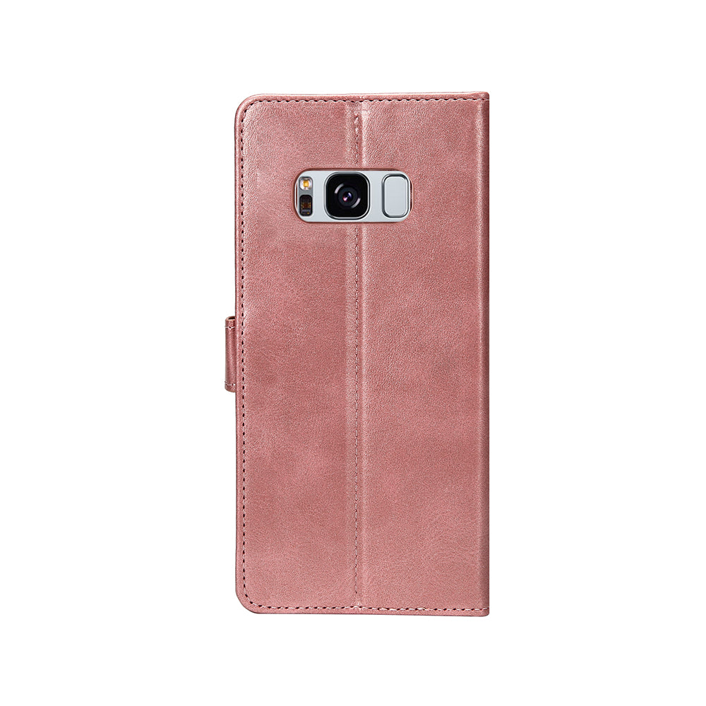 Rixus Bookcase For Samsung Galaxy S8 Pink