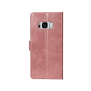 Rixus Bookcase For Samsung Galaxy S8 Pink