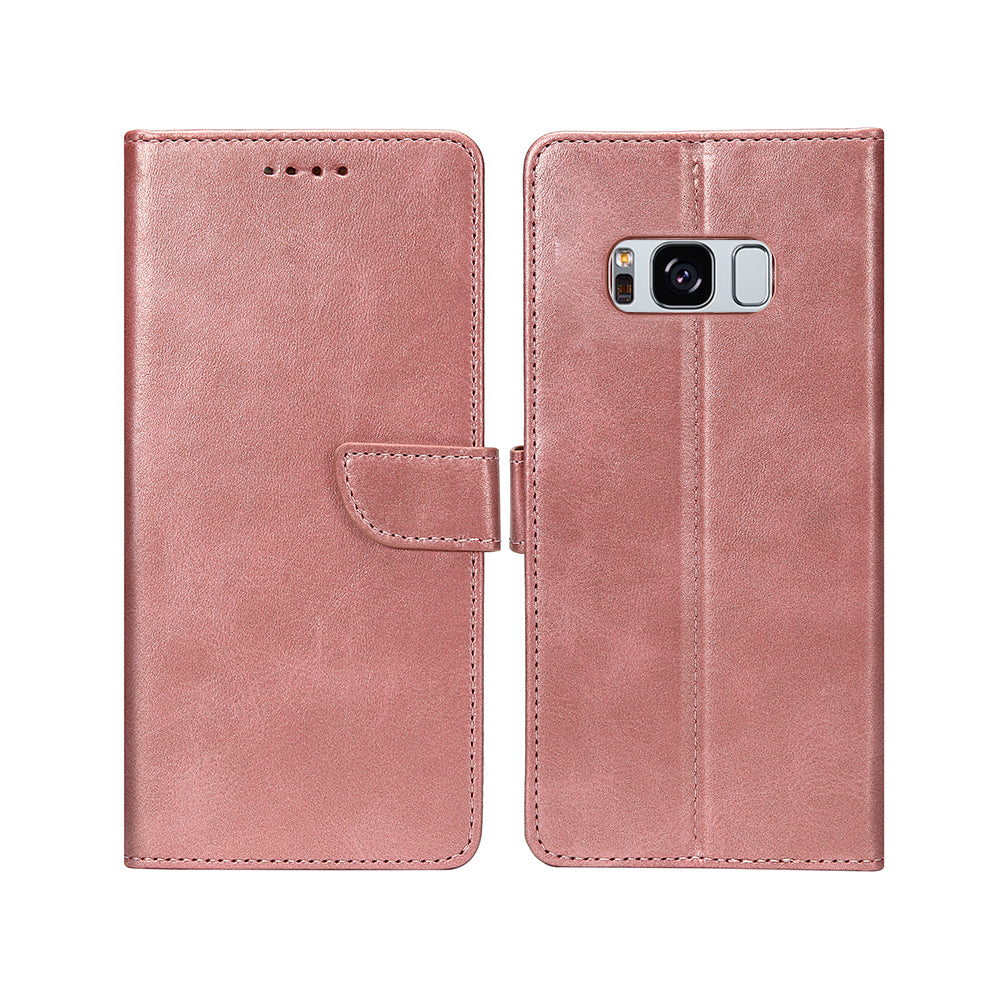 Rixus Bookcase For Samsung Galaxy S8 Pink