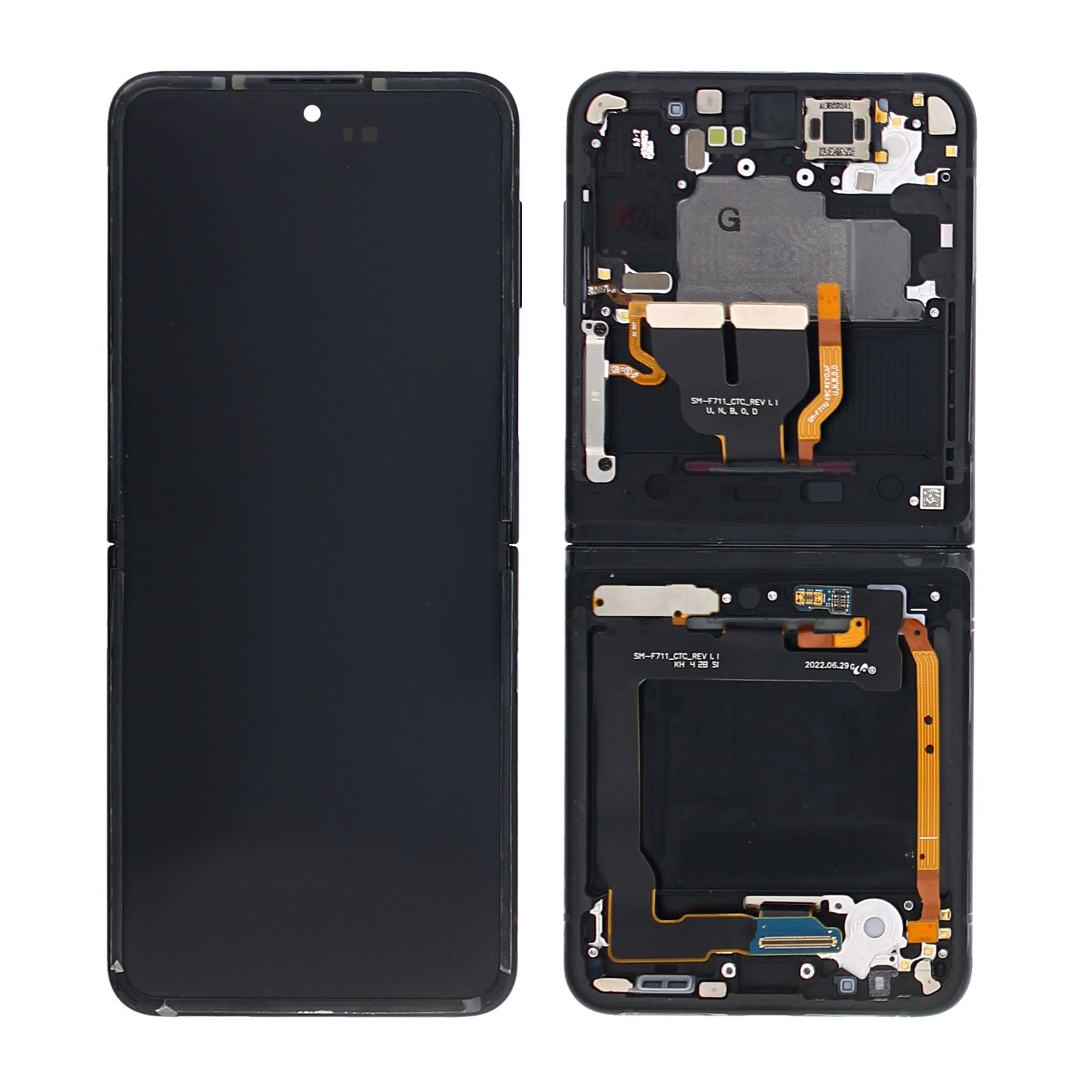 Samsung Galaxy Z Flip3 F711B Main Display And Digitizer With Frame Phantom Black Service Pack