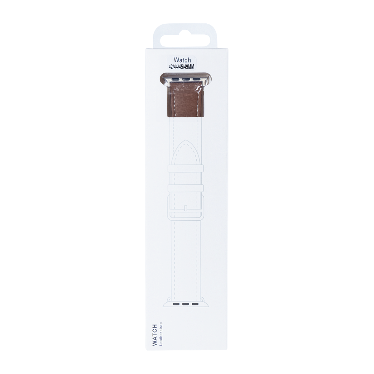 Double Layer Leather Ban For Apple Watch 42mm, 44mm, 45mm, 49mm Brown