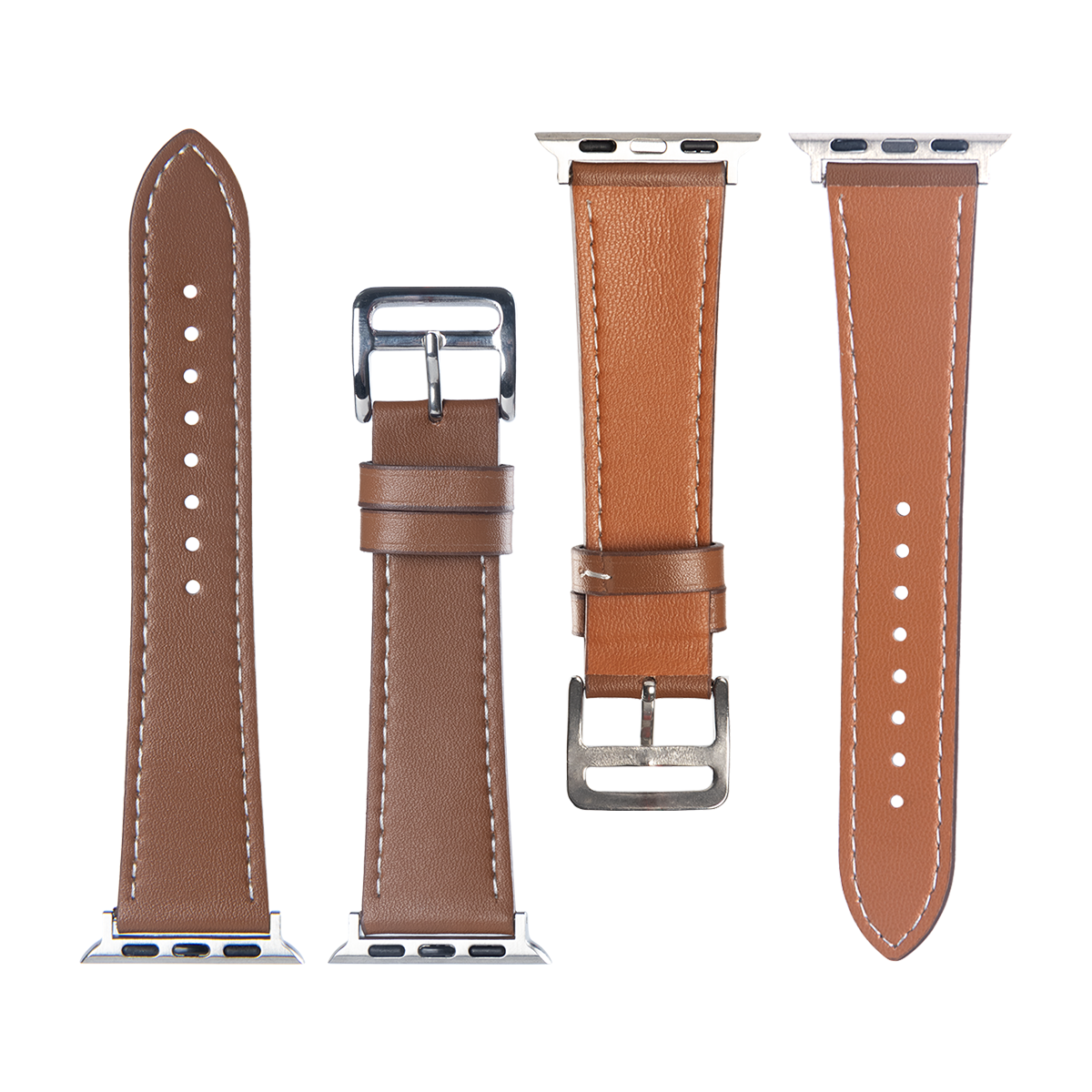 Double Layer Leather Band For Apple Watch 38mm, 40mm, 41mm Brown