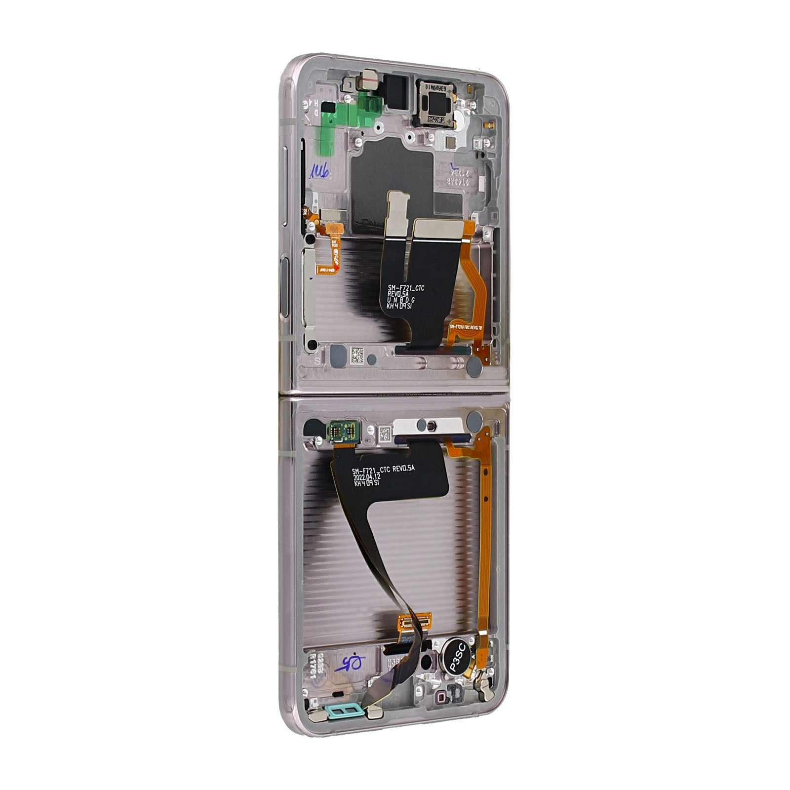 Samsung Galaxy Z Flip4 5G F721B Main Display And Digitizer With Frame White Service Pack