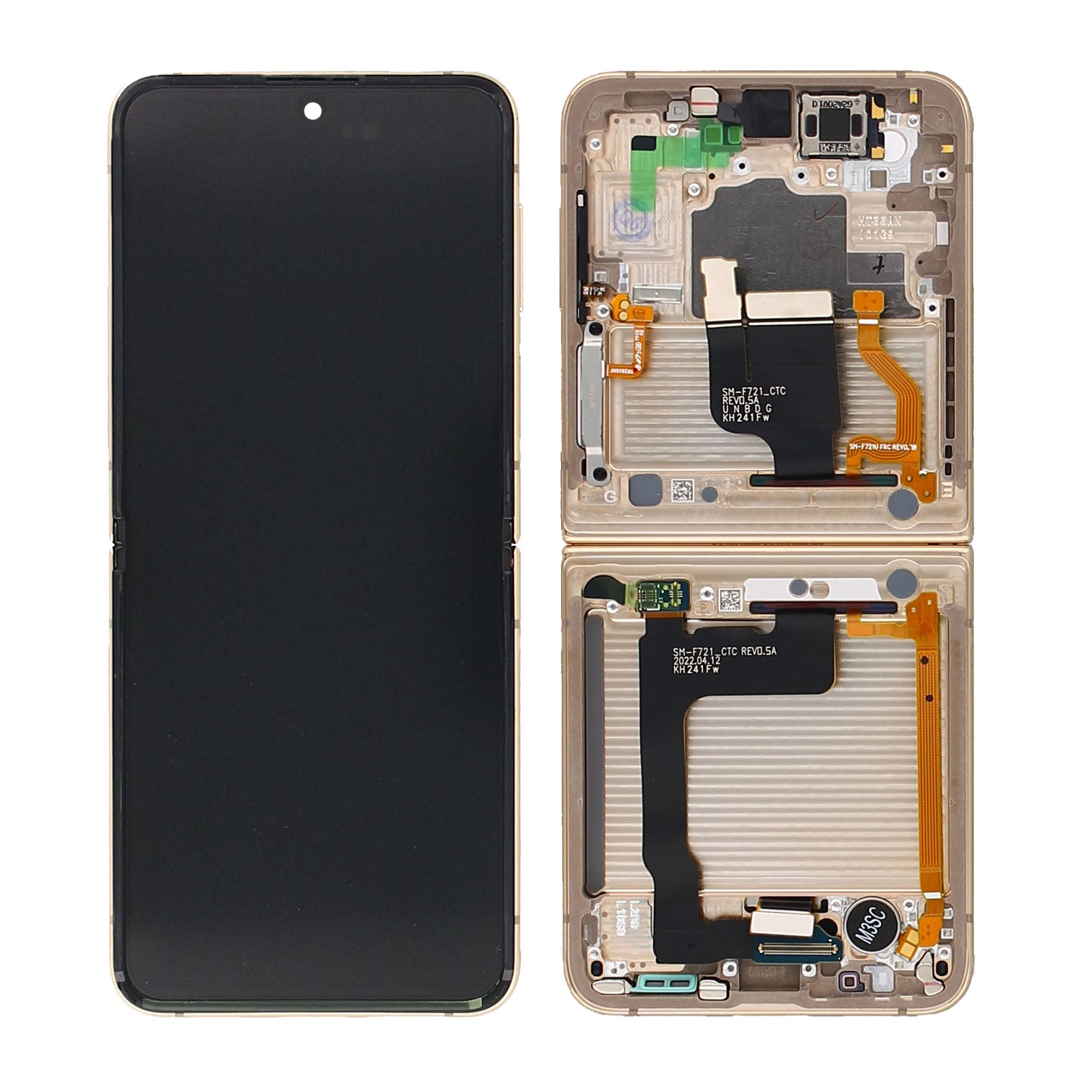 Samsung Galaxy Z Flip4 5G F721B Main Display And Digitizer With Frame Yellow Service Pack