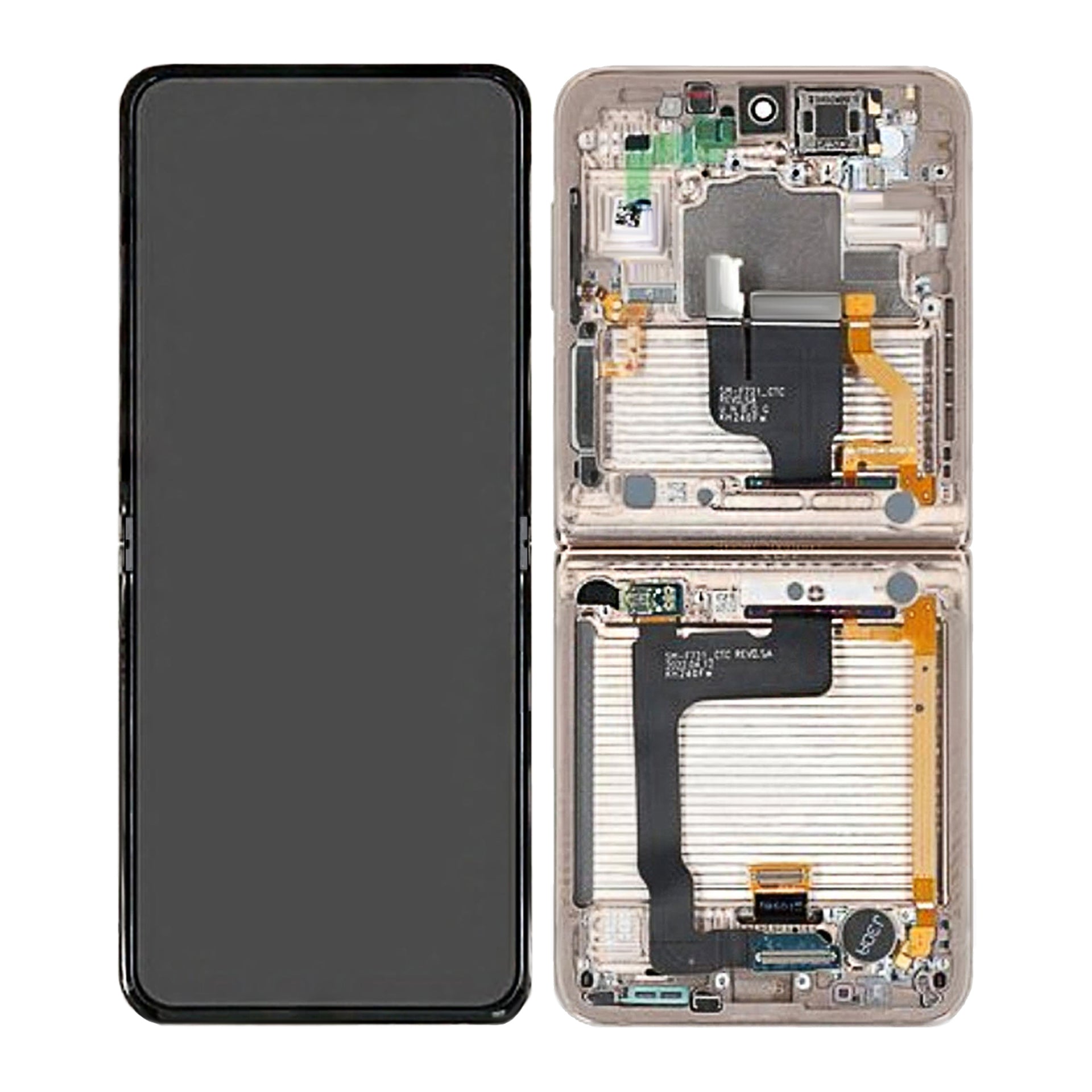 Samsung Galaxy Z Flip4 5G F721B Main Display And Digitizer With Frame Yellow Service Pack