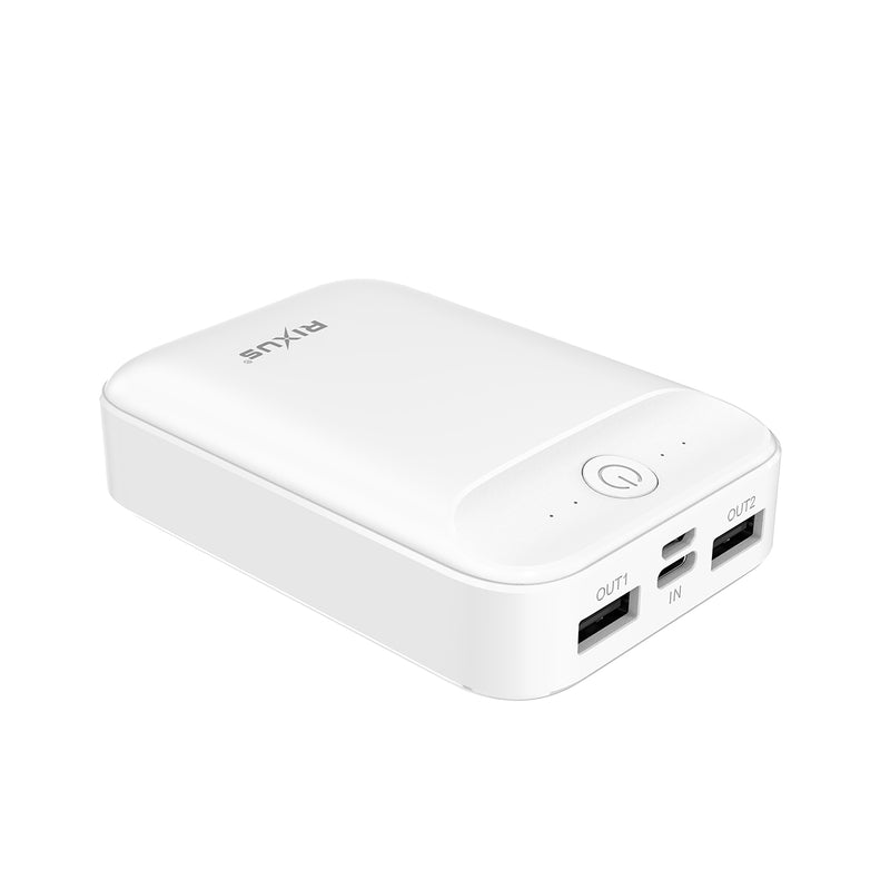 Rixus RXPB33B Ultra-Compact Power Bank 10000 mAh White