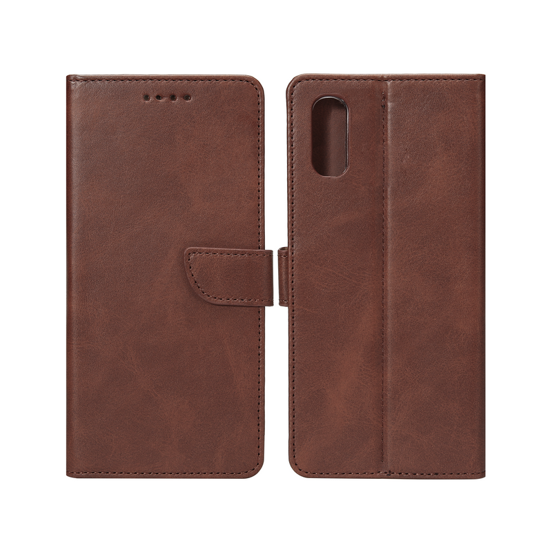 Rixus Bookcase For Apple iPhone X, XS Brown