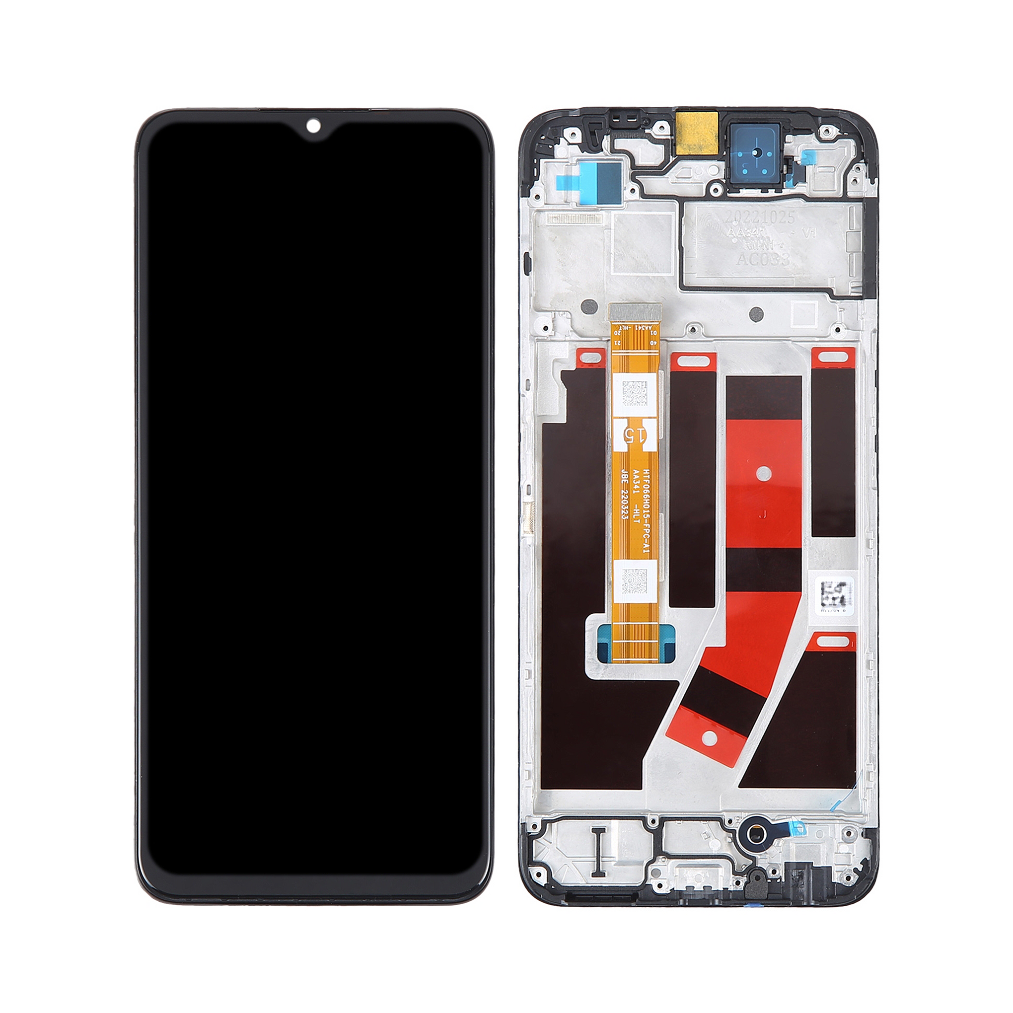 Oppo A77 4G, A57S, OnePlus Nord N20 SE Display And Digitizer With Frame Black OEM
