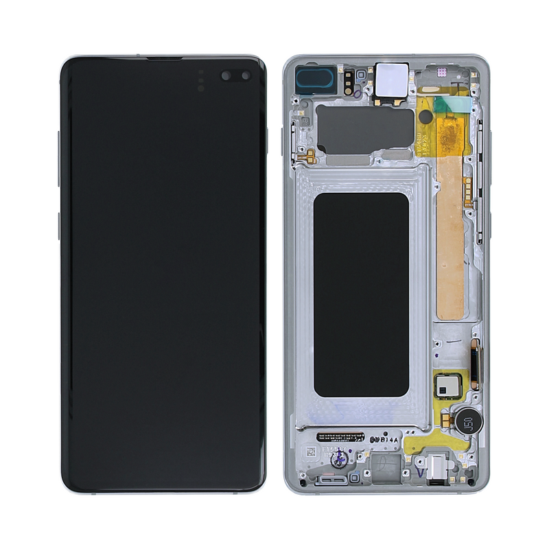 Samsung Galaxy S10 Plus G975F Display And Digitizer With Frame Prism Silver Service Pack