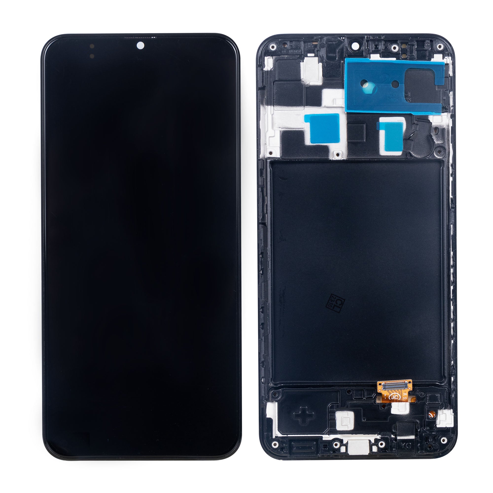 Samsung Galaxy A20 A205F Display And Digitizer With Frame Black Soft-OLED