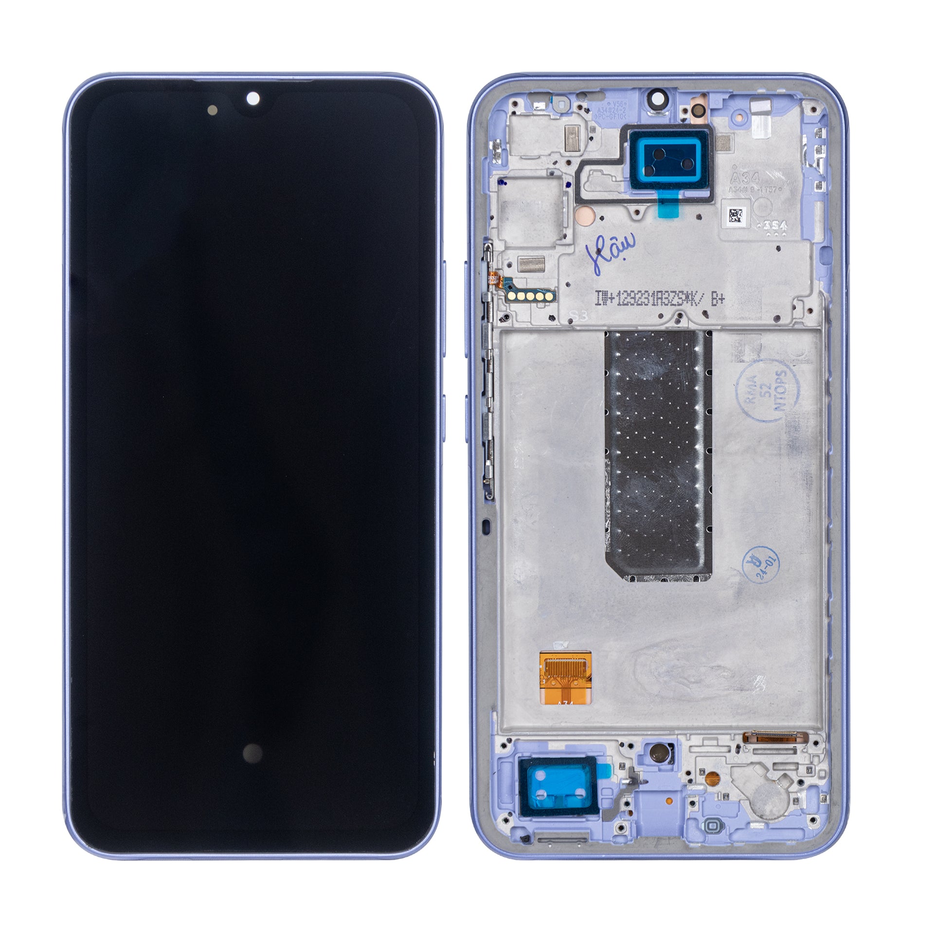 Samsung Galaxy A34 5G A346B Display And Digitizer With Frame Violet Soft-OLED