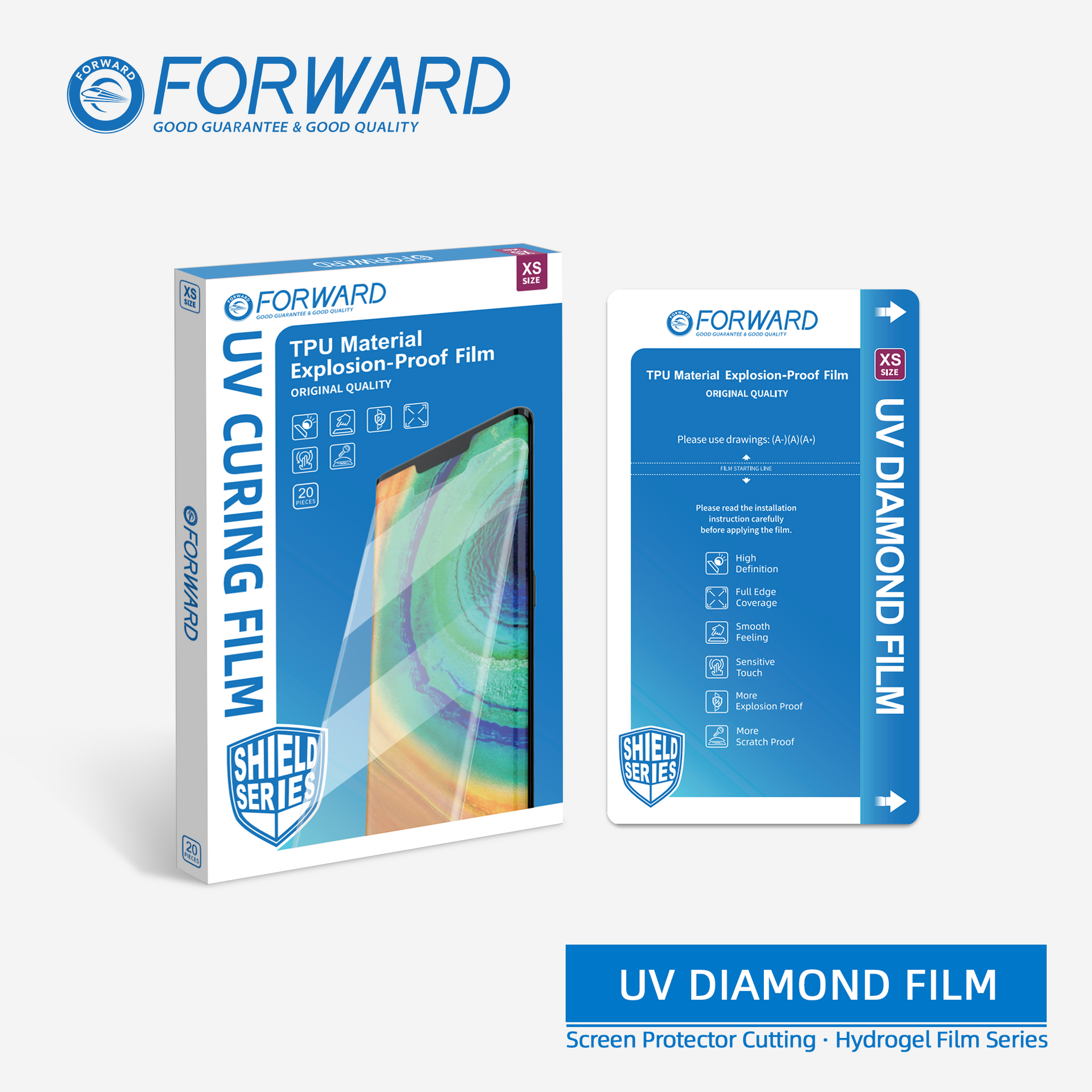 FORWARD UV Diamond Film Customizable Screen Protector Film XS (20pcs)