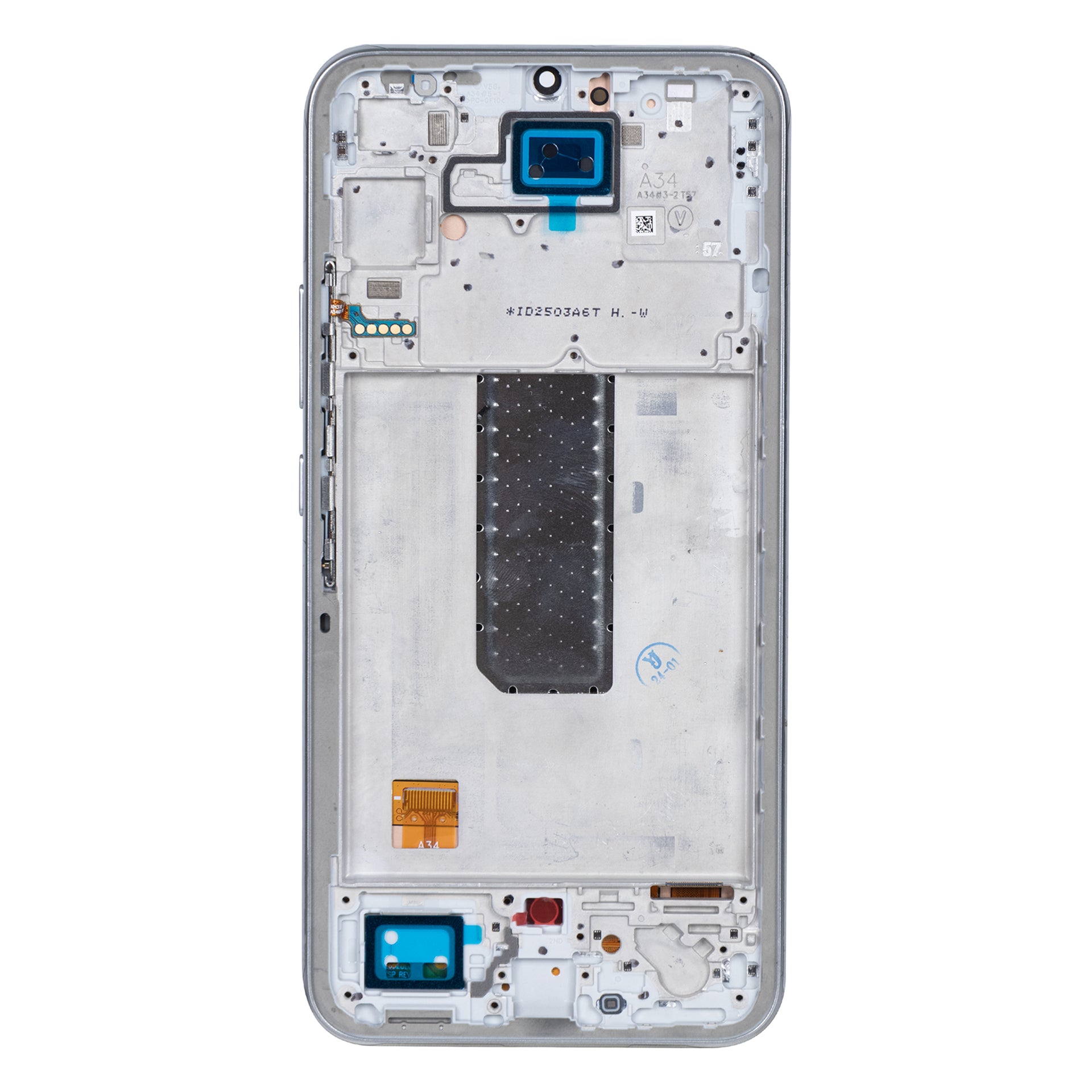 Samsung Galaxy A34 5G A346B Display And Digitizer With Frame Silver Soft-OLED