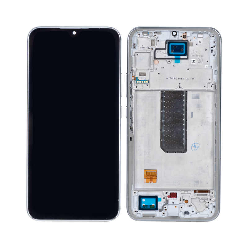Samsung Galaxy A34 5G A346B Display And Digitizer With Frame Silver Soft-OLED
