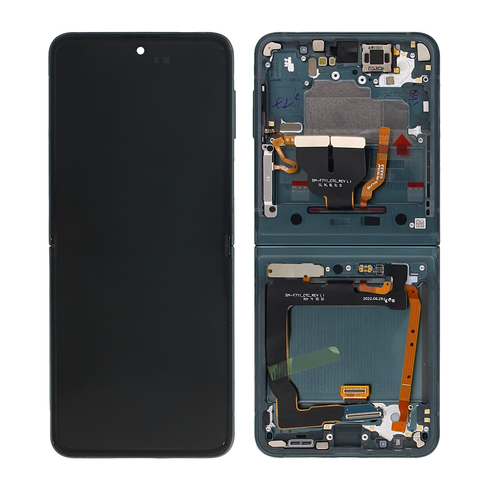 Samsung Galaxy Z Flip3 5G F711B Main Display And Digitizer With Frame Green Service Pack
